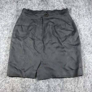 Banana Republic Skirt Womens 12 Gray Made in Italy Pencil‎ Lined Front Slit Work